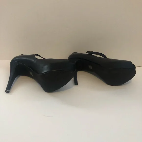 Eva and Zoe size 7-7.5 black platform Mary Jane toeless heels - Picture 5 of 5